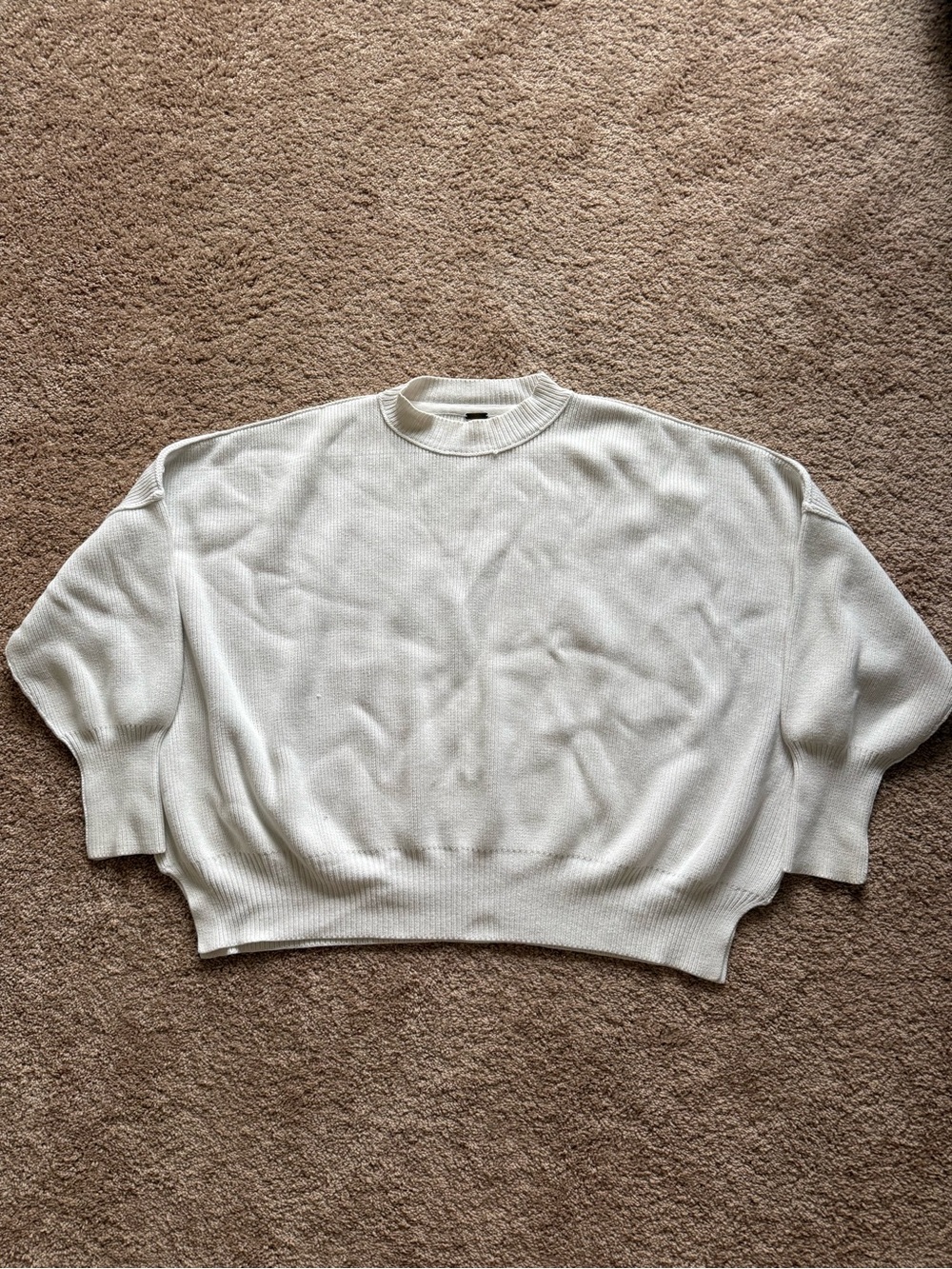 Free People White Oversized Sweater XS